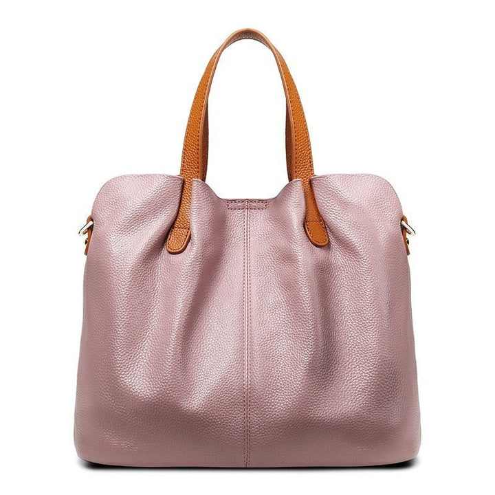 Renata — Borse per Donna Shopper in Ecopelle con Manici in Cuoio e Cerniera, Lina Milano