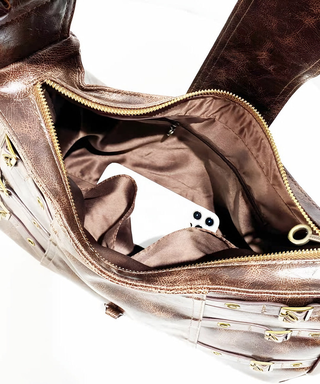 Rossella — Borsa Donna in Ecopelle con Borchie e Tracolla, Lina Milano