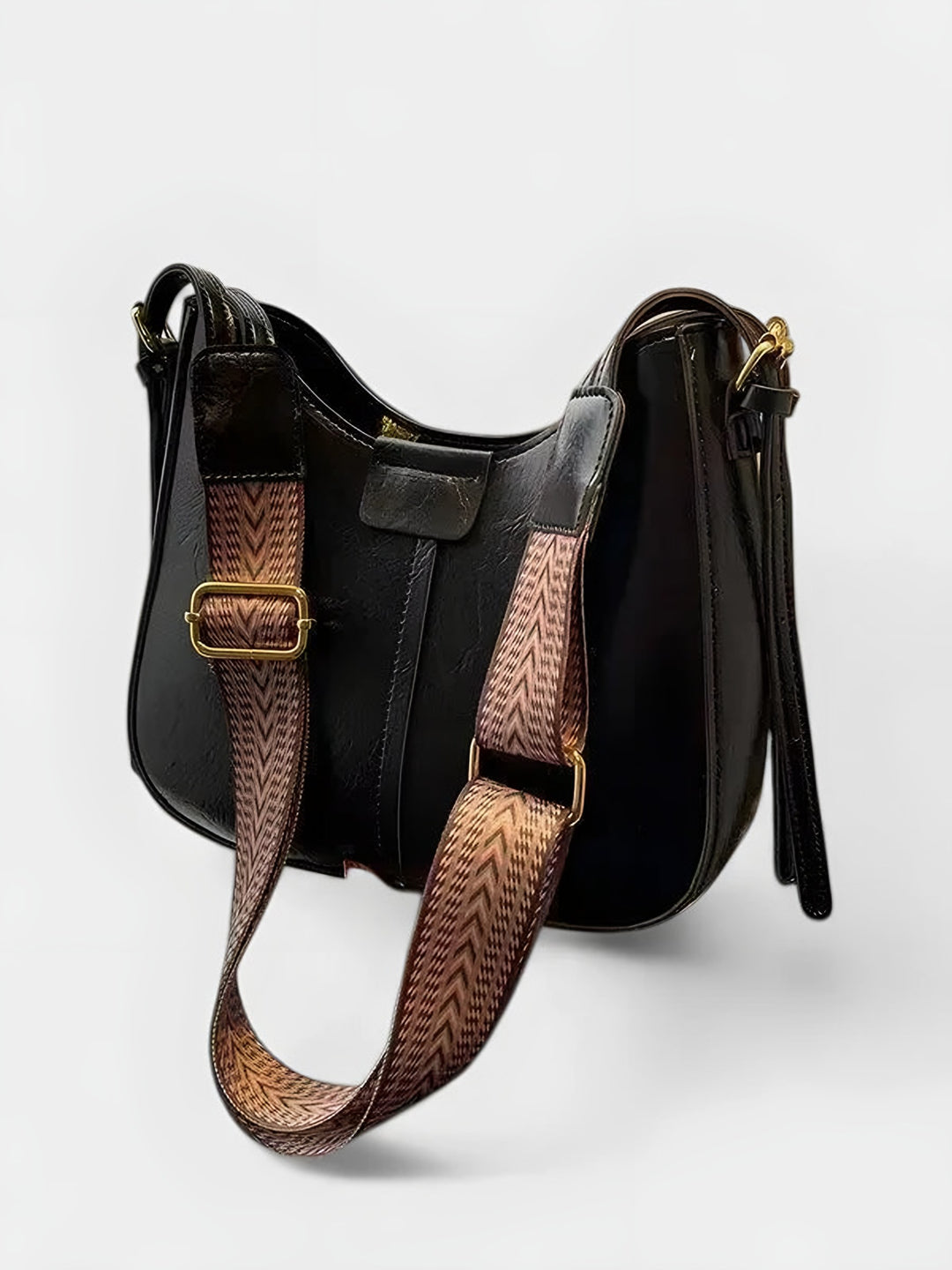 Sabina — Borsa a Spalla Donna a Mezzaluna con Tracolla Larga, Lina Milano