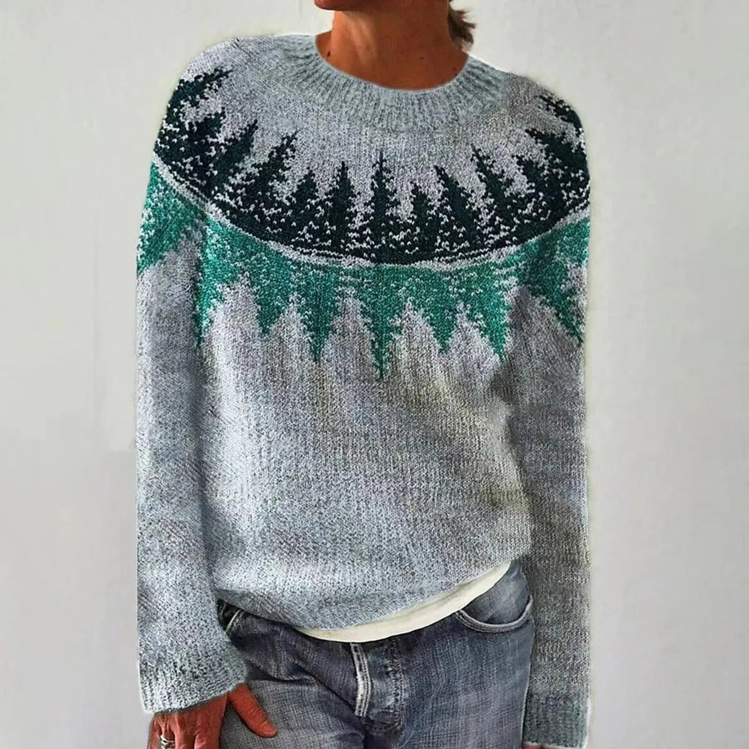 Sandra — Maglioni per Donna Girocollo con Fantasia Retro, Lina Milano