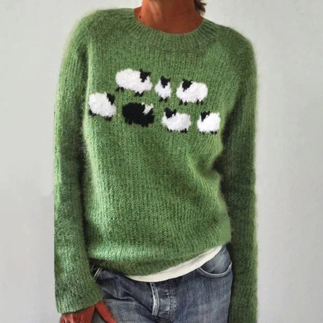 Sandra — Maglioni per Donna Girocollo con Fantasia Retro, Lina Milano