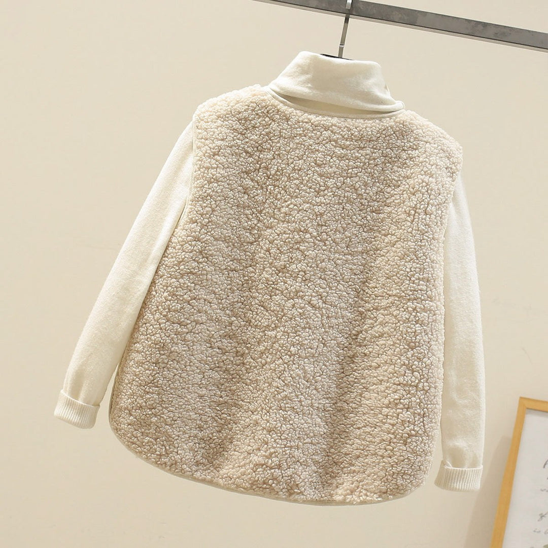 Serafina — Gilet Donna in Teddy con Bottoni e Tasche, Lina Milano
