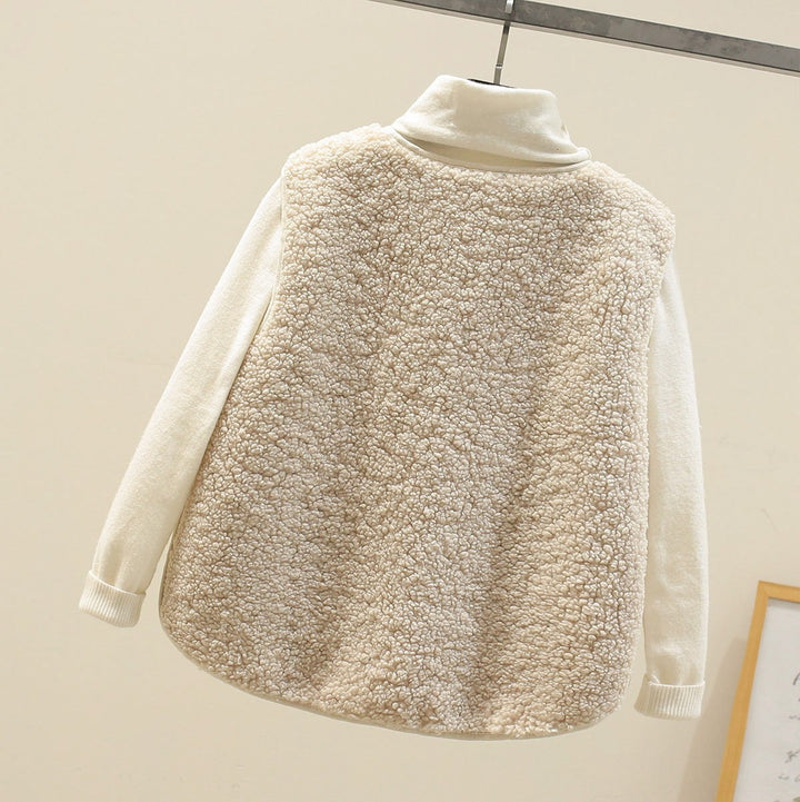 Serafina — Gilet Donna in Teddy con Bottoni e Tasche, Lina Milano
