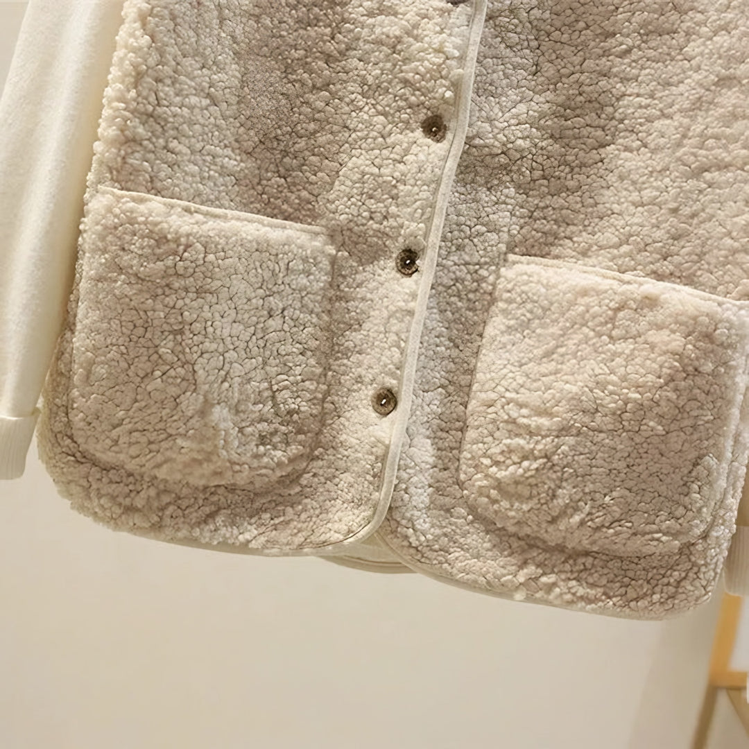 Serafina — Gilet Donna in Teddy con Bottoni e Tasche, Lina Milano