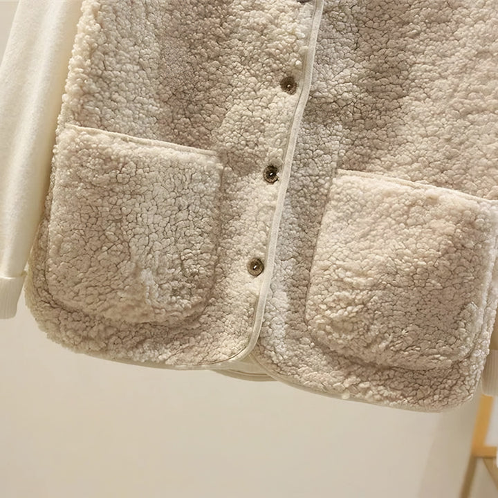 Serafina — Gilet Donna in Teddy con Bottoni e Tasche, Lina Milano