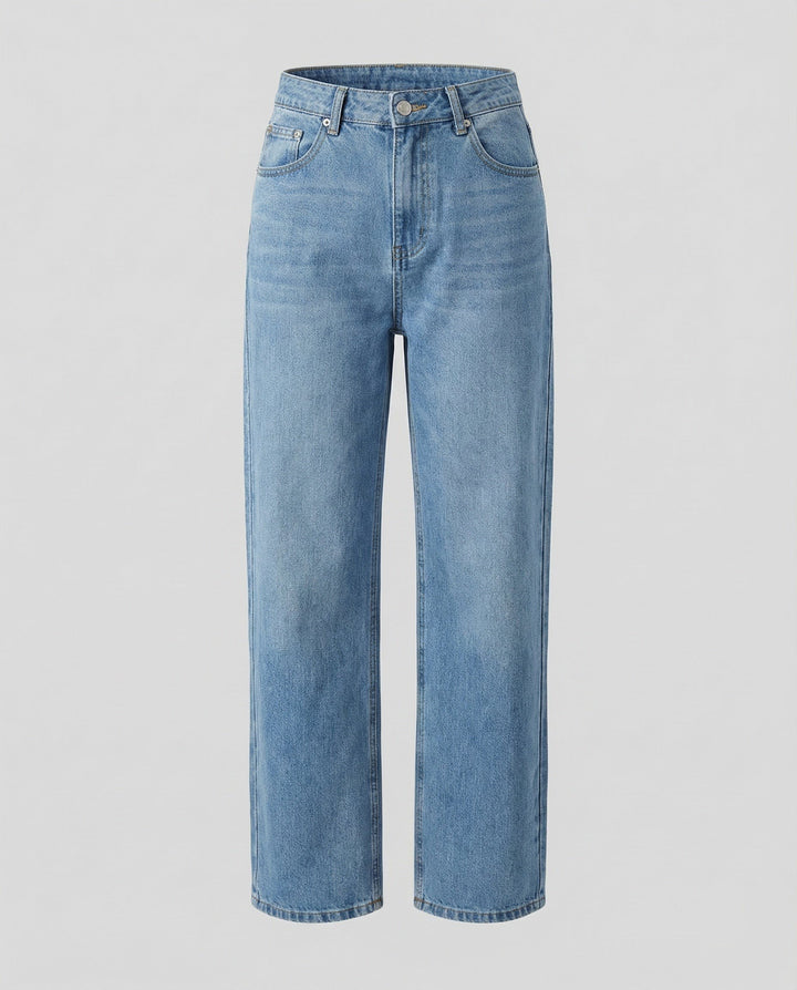 Serena — Jeans Balloon Donna Larghi Dritti con Fondo Elastico, Lina Milano