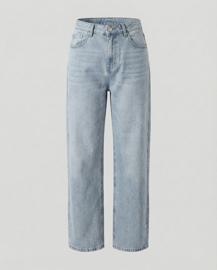 Serena — Jeans Balloon Donna Larghi Dritti con Fondo Elastico, Lina Milano