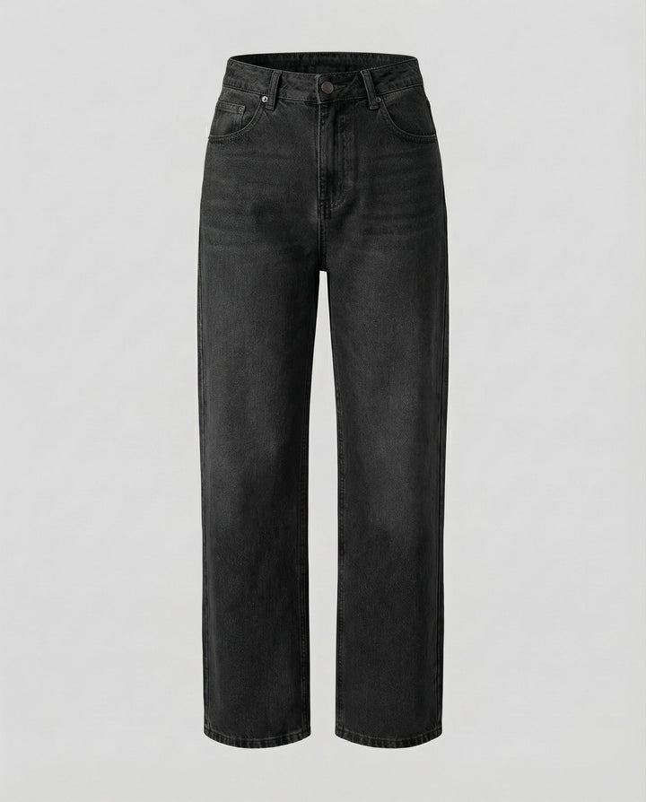 Serena — Jeans Balloon Donna Larghi Dritti con Fondo Elastico, Lina Milano
