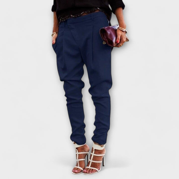 Stefania — Pantaloni Eleganti Donna Larghi con Elastico e Caviglia Stretta, Lina Milano