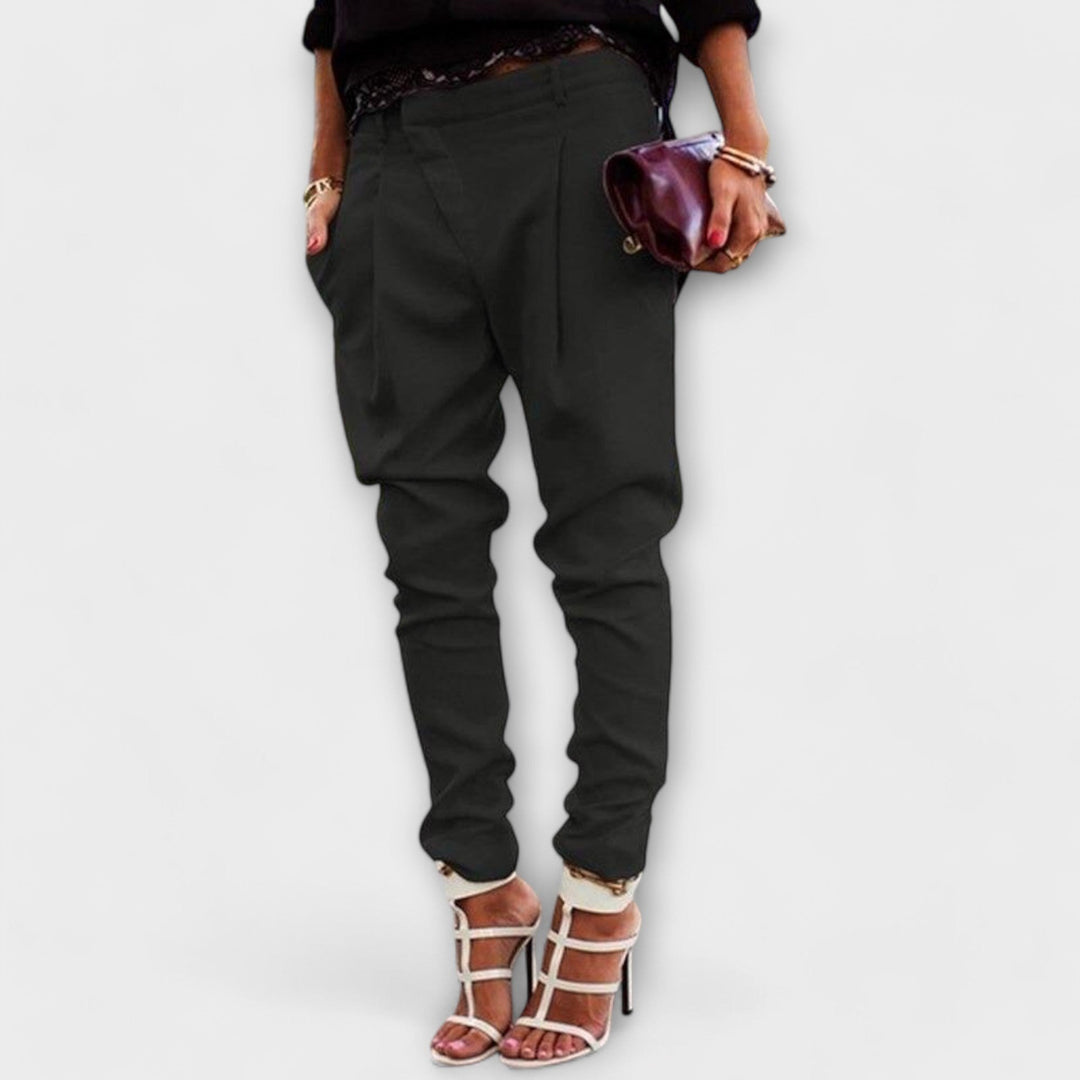 Stefania — Pantaloni Eleganti Donna Larghi con Elastico e Caviglia Stretta, Lina Milano