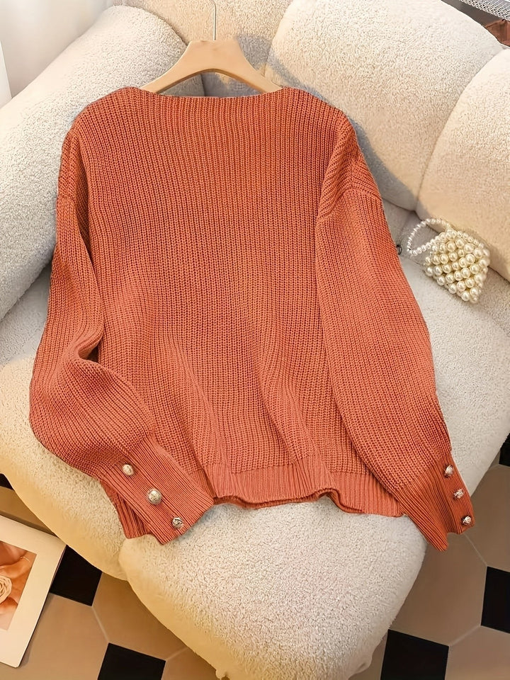 Teodora — Maglioncino Donna Elegante a Coste con Scollo a V, Lina Milano